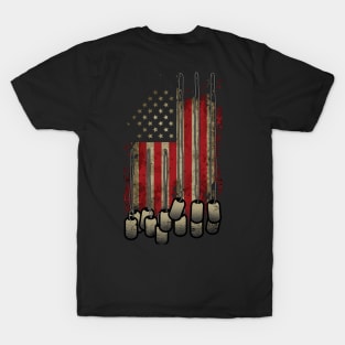 United States of America Flag Dog Tag. T-Shirt